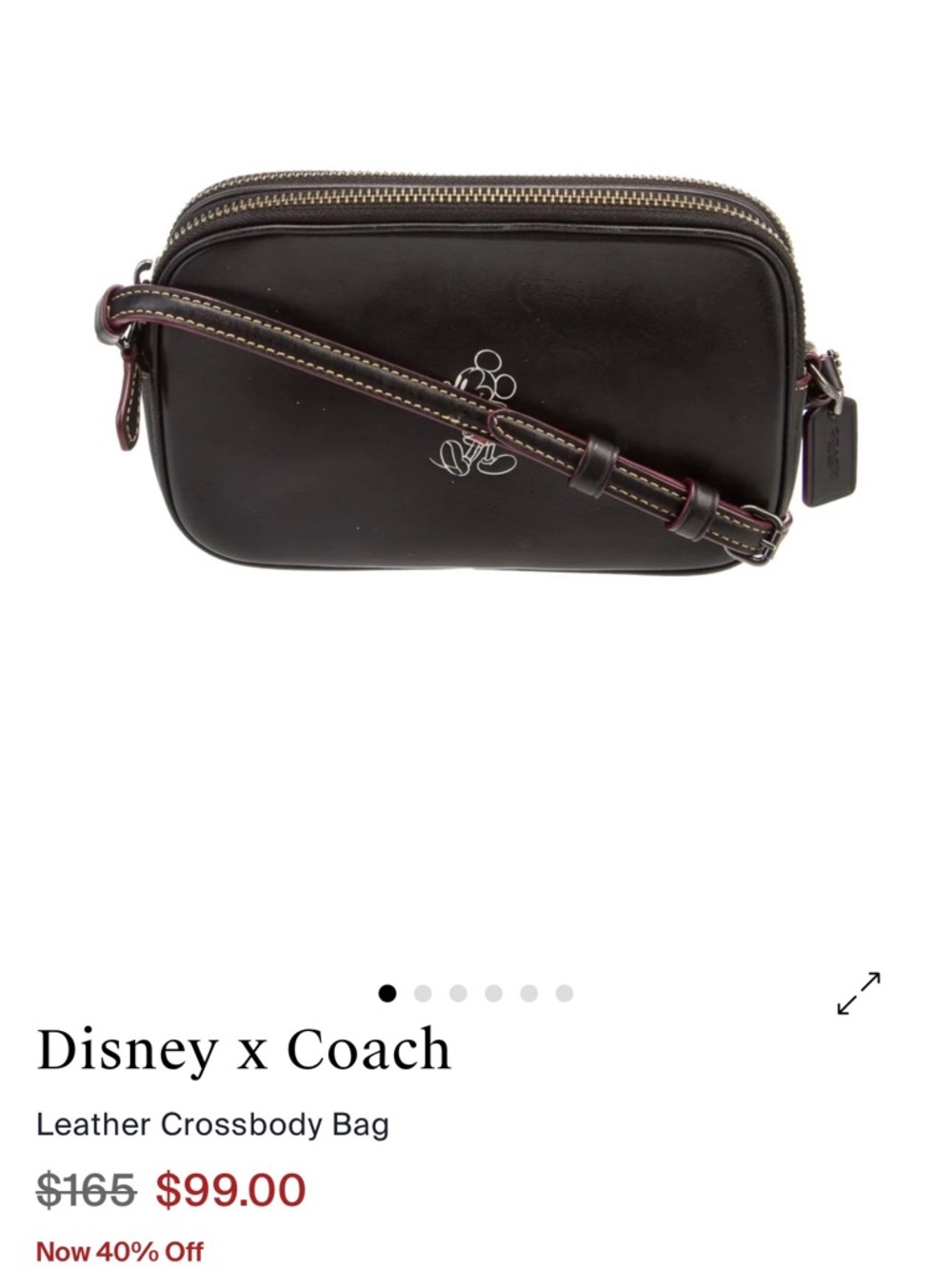 Coach Black Mickey Mouse Crossbody Bag - Picture 4 of 4
